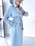 LIGHT BLUE, leather imitation trench "POWER" FL08
